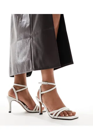 ASOS Sandalias blanco hueso con tacón medio Harlow de