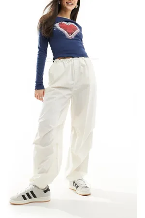 Hugo Blue Pantalones blancos de estilo paracaidista de