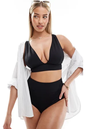 ASOS Top de bikini de copas grandes liso escotado Maya Mix & Match de