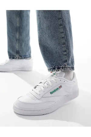Reebok Zapatillas de deporte blancas con logo verde Club C 85 de
