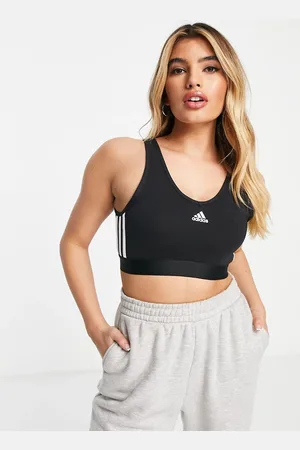adidas Sujetador deportivo de sujeción baja con diseño de tres rayas de adidas Sportswear