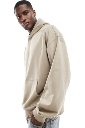 New Look Sudadera color extragrande con capucha de -Beis neutro