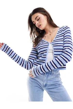 ASOS Cárdigan a rayas con patrón calado de