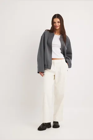 NA-KD Chaqueta bomber gris jaspeado de punto liso de