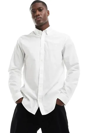 JACK & JONES Camisa blanca de manga larga de popelina de Premium-Blanco