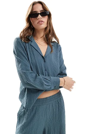 JDY Camisa gris oscuro de corte boyfriend suelto de sirsaca de (parte de un conjunto)