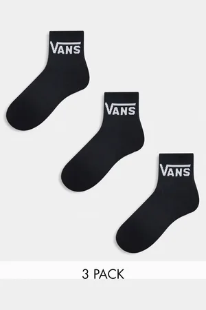 Vans Pack de 3 pares de calcetines deportivos de media caña clásicos negros de