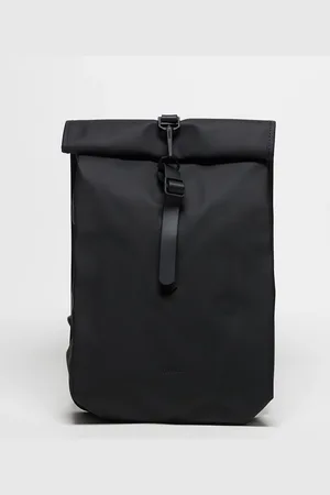 Rains Mochila pequeña negra unisex impermeable con parte superior enrollada 13330 de