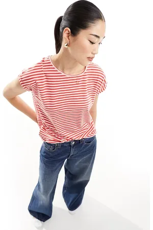VERO MODA Camiseta a rojas y blancas extragrande de -Rojo