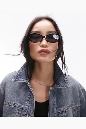 Topshop Gafas de sol negras de estilo ojos de gato rectangulares Cosmo de