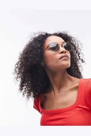 Topshop Gafas de sol doradas con montura redondead Orchid de