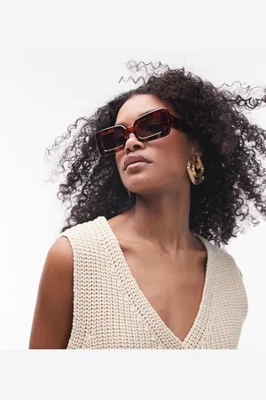 Topshop Gafas de sol carey con montura extragrande rectangular Flossie de