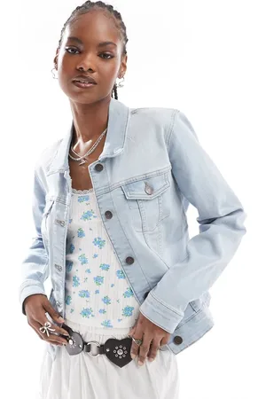 Noisy May Chaqueta vaquera azul entallada con lavado claro de
