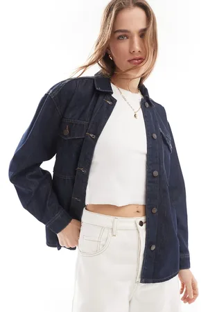 JDY Chaqueta vaquera con lavado oscuro de -Azul marino