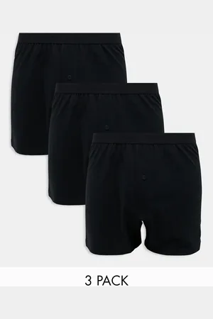 ASOS Pack de 3 calzoncillos bóxer negros de tejido de camiseta de
