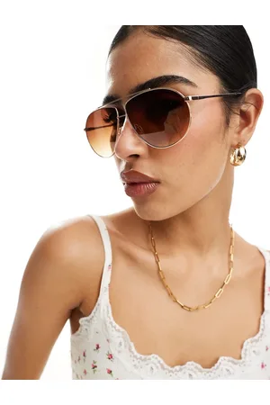 VERO MODA Gafas de sol doradas estilo aviador de