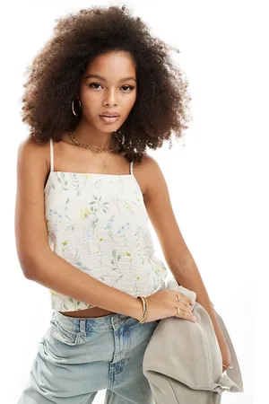 VERO MODA Top de tirantes finos con estampado vintage de -Blanco