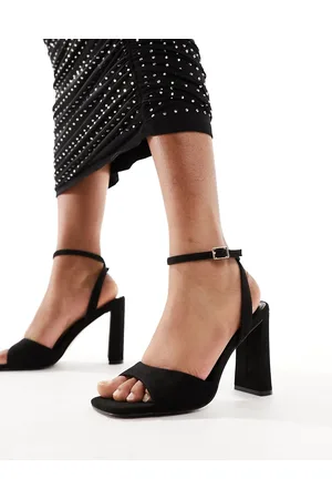 ASOS Sandalias negras con tacón de bloque y diseño minimalista Noah de