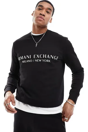 Armani Exchange Sudadera negra con logo lineal de (parte de un conjunto)