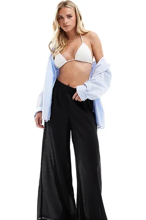 VERO MODA Pantalones playeros negros de