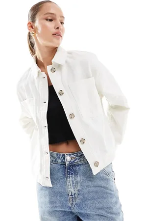 New Look Chaqueta color piedra estilo camisa de algodón de