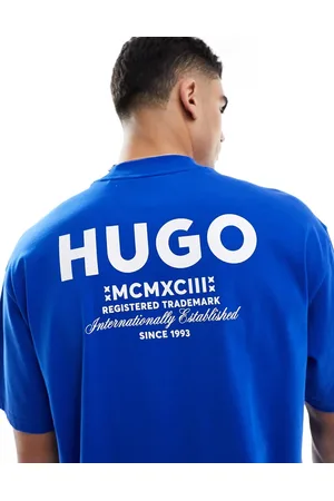 Hugo Blue Camiseta azul extragrande de