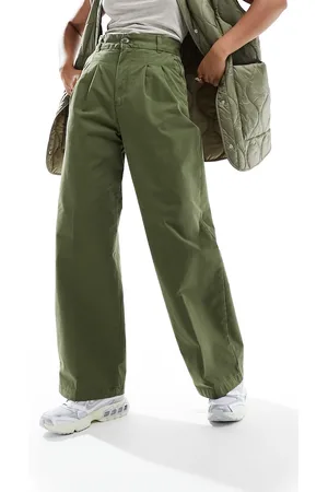 Carhartt Pantalones verdes plisados Leola de