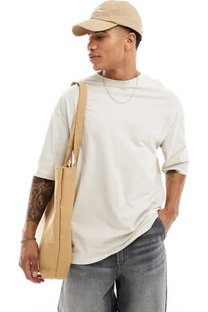 JACK & JONES Camiseta beis ultragrande de -Beis neutro