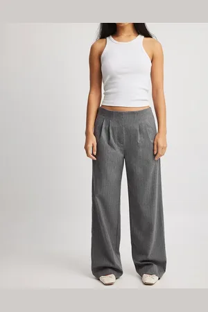 NA-KD Pantalones de sastre grises a rayas de pernera recta de (parte de un conjunto)