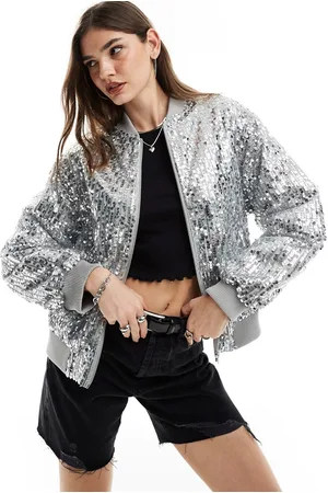 ASOS Chaqueta bomber extragrande de lentejuelas de