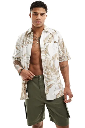 Only & Sons Camisa holgada con estampado de hojas de tejido antidesgarros de -Blanco