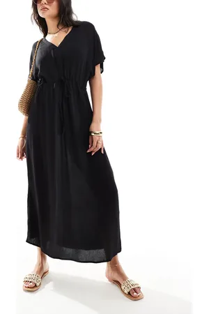 VERO MODA Vestido playero largo transparente estilo kimono de