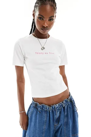 French Connection Camiseta blanca de punto Feisty as FCUK de -Blanco