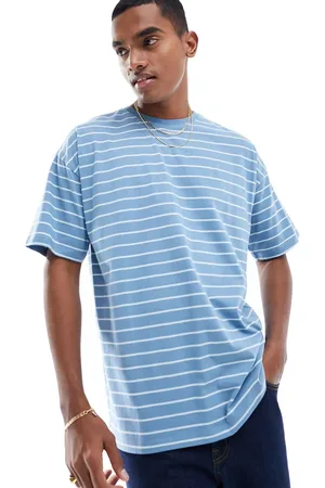 New Look Camiseta azul a rayas extragrande de