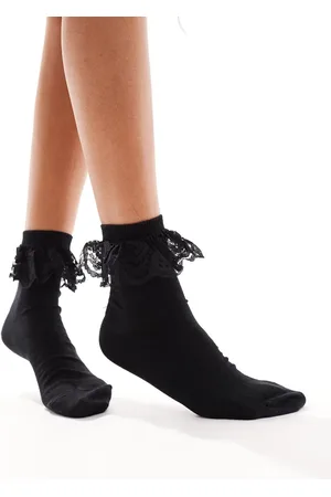 Dr. Martens Calcetines negros con volante de -Blanco