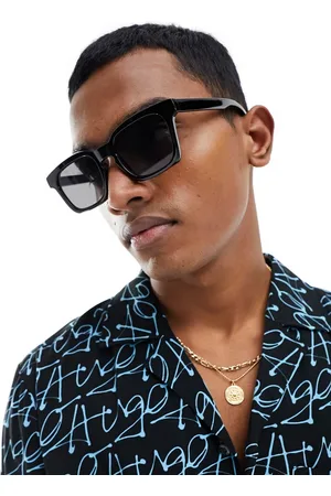 New Look Gafas de sol negras con montura cuadrada de