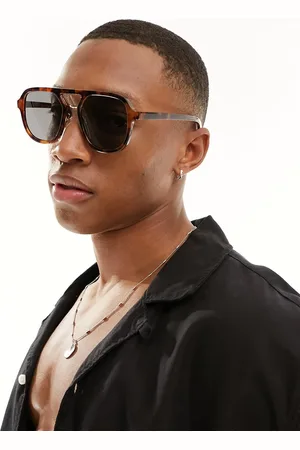 New Look Gafas de sol marrones estampadas Navigator de