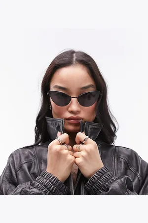 Topshop Gafas de sol negras de estilo ojos de gato con montura al aire Hibiscus de