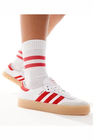 adidas Zapatillas de deporte blancas y rojas Sambae de