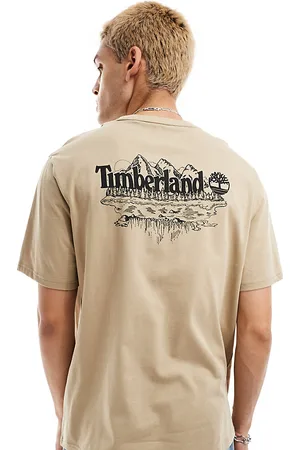 Timberland Camiseta extragrande con estampado grande de montaña en la espalda exclusiva en ASOS de -Verde
