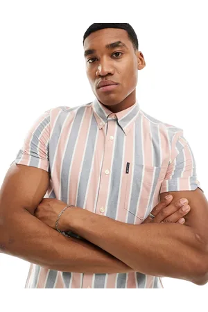 Ben Sherman Camisa Oxford a rayas de manga corta de