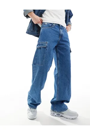 Calvin Klein Vaqueros de corte suelto cargo con lavado medio estilo años 90 de -Azul