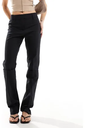 MANGO Pantalones de sastre negros de corte slim alargado de