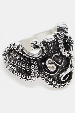 ASOS Anillo pulido con diseño de calavera y tentáculos de