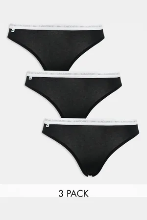 Lacoste Pack de 3 braguitas negras con logo de