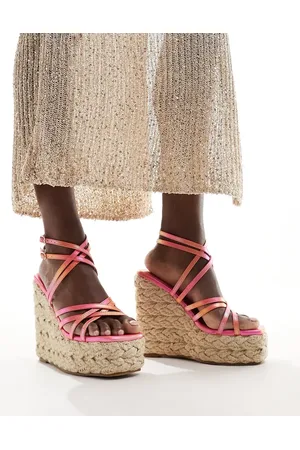 Simmi London Alpargatas naranja degradado con diseño de tiras Akela de SIMMI London-Multicolor