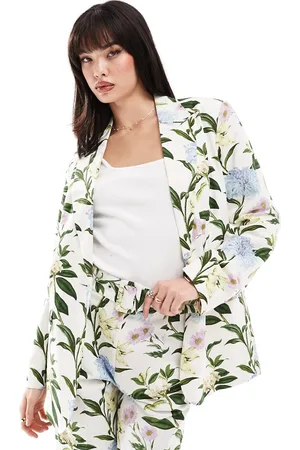 ASOS Americana de sastre con de mezcla de lino de -Multicolor