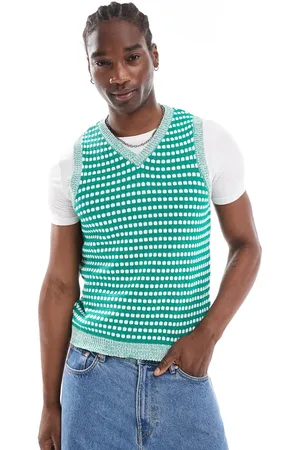 ASOS Chaleco de punto con pespuntes en contraste texturizados de