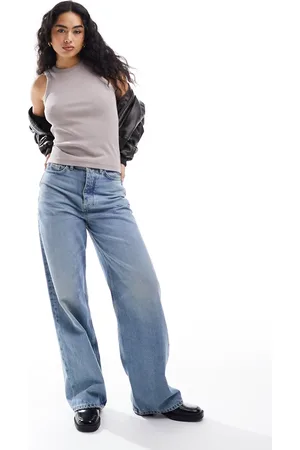 VERO MODA Top gris lavado de tirantes de punto acanalado de