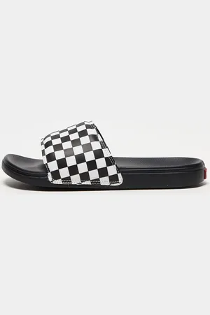 Vans Sandalias negras a cuadros dameros La Costa de